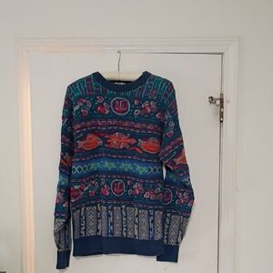 Sold! 100% Cotton Vintage Far Horizon Multicolor Patterned Crewneck Sweater L